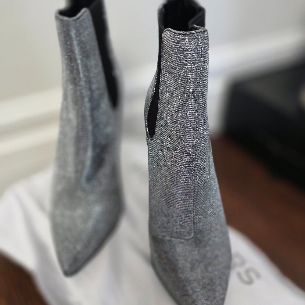 MICHAEL‎ KORS Silver Glitter Pointed Toe Stiletto Size 8 - Picture 2 of 7